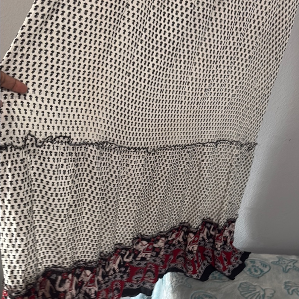 Anthropologie Red, Black & White Printed Maxi Dress - Picture 9 of 15